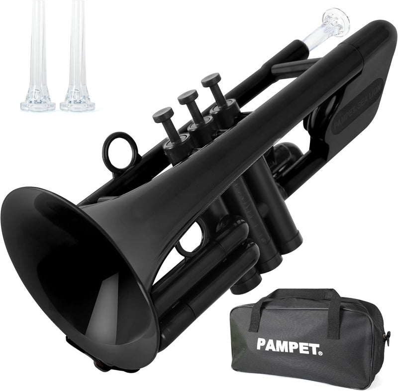 PAMPET SEA LION Professional Plastic C Trumpet Standard Trumpets Trumpet Set for Student Beginner C Trumpet Instrument Black - Image 1